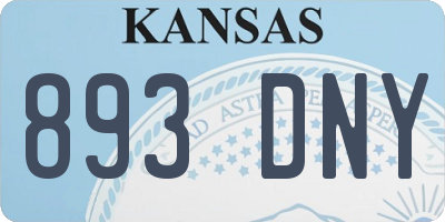 KS license plate 893DNY