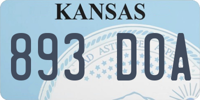 KS license plate 893DOA