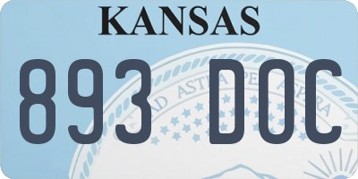 KS license plate 893DOC