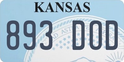 KS license plate 893DOD