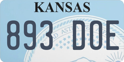 KS license plate 893DOE