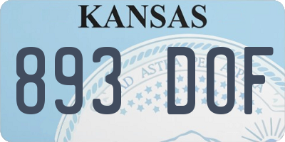 KS license plate 893DOF