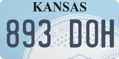 KS license plate 893DOH