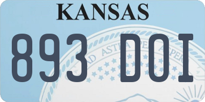 KS license plate 893DOI