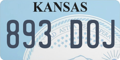 KS license plate 893DOJ