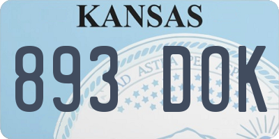 KS license plate 893DOK