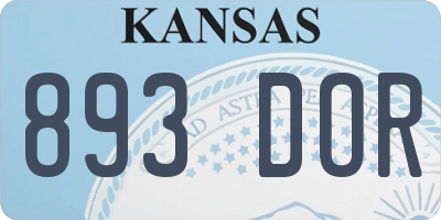 KS license plate 893DOR