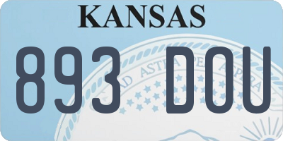 KS license plate 893DOU