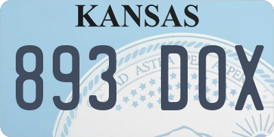 KS license plate 893DOX