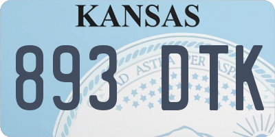 KS license plate 893DTK