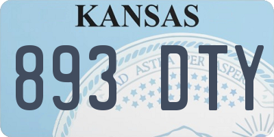 KS license plate 893DTY