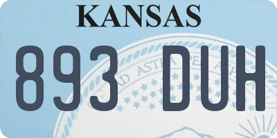 KS license plate 893DUH