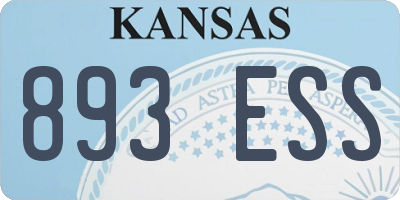 KS license plate 893ESS