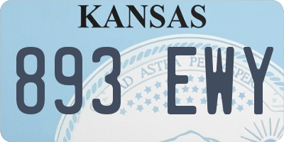 KS license plate 893EWY