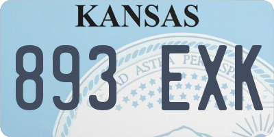 KS license plate 893EXK