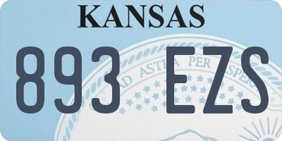 KS license plate 893EZS