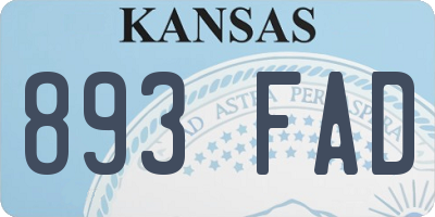 KS license plate 893FAD