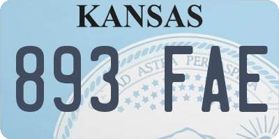 KS license plate 893FAE