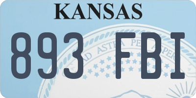 KS license plate 893FBI