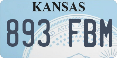 KS license plate 893FBM