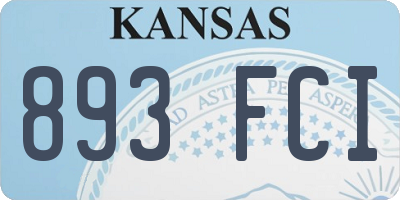 KS license plate 893FCI