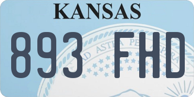 KS license plate 893FHD