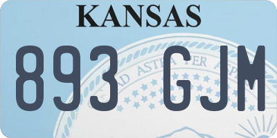 KS license plate 893GJM