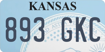 KS license plate 893GKC