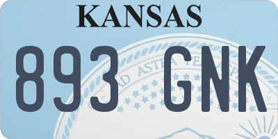 KS license plate 893GNK