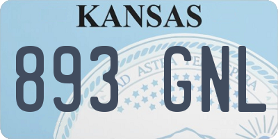 KS license plate 893GNL