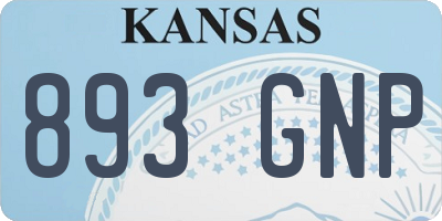 KS license plate 893GNP