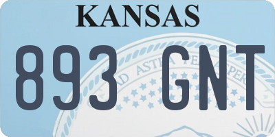 KS license plate 893GNT