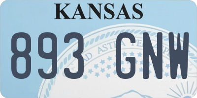 KS license plate 893GNW