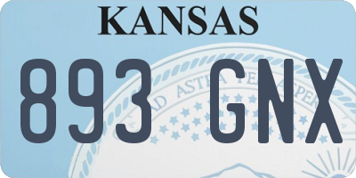 KS license plate 893GNX