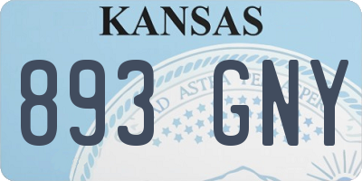 KS license plate 893GNY