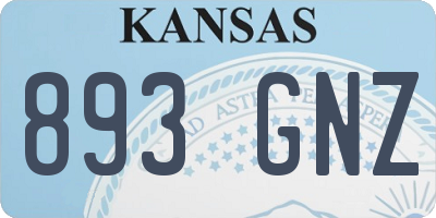 KS license plate 893GNZ
