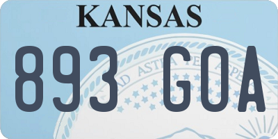 KS license plate 893GOA