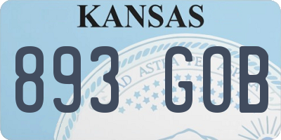 KS license plate 893GOB