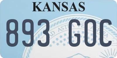 KS license plate 893GOC