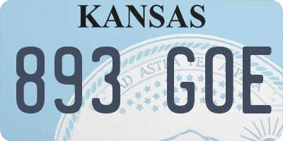 KS license plate 893GOE