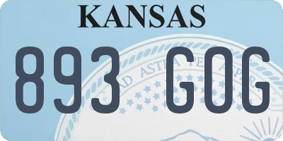 KS license plate 893GOG