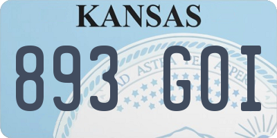 KS license plate 893GOI