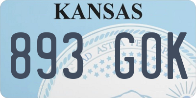 KS license plate 893GOK