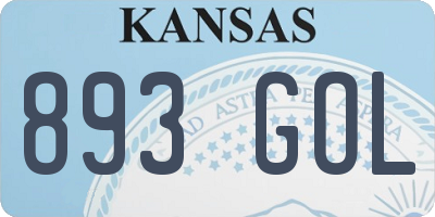 KS license plate 893GOL