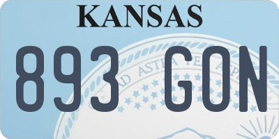 KS license plate 893GON