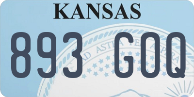 KS license plate 893GOQ