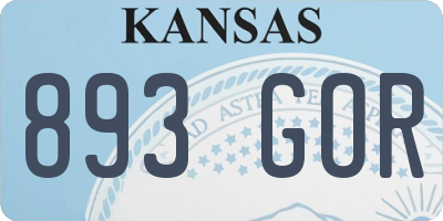KS license plate 893GOR