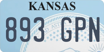 KS license plate 893GPN