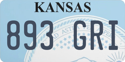 KS license plate 893GRI