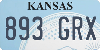KS license plate 893GRX